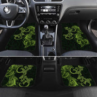New Zealand Gecko Maori Art Tattoo Car Mats LT03 Set 4pcs Green - Polynesian Pride