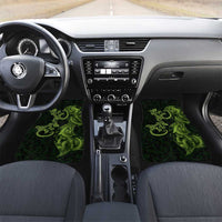 New Zealand Gecko Maori Art Tattoo Car Mats LT03 Set 2pcs - Front Green - Polynesian Pride
