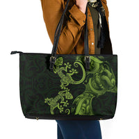 New Zealand Gecko Maori Art Tattoo Leather Tote Bag LT03 - Polynesian Pride