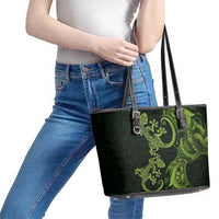 New Zealand Gecko Maori Art Tattoo Leather Tote Bag LT03 - Polynesian Pride