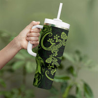 New Zealand Gecko Maori Art Tattoo Tumbler With Handle LT03 - Polynesian Pride