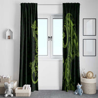 New Zealand Gecko Maori Art Tattoo Window Curtain LT03 - Polynesian Pride