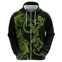 New Zealand Gecko Maori Art Tattoo Zip Hoodie