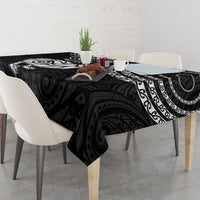 Personalised New Zealand Tablecloth Stylized Kiwi Bird Tattoo Mix Koru Circle and Maori Ethnic Vibe LT03 - Polynesian Pride
