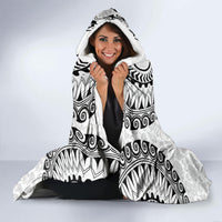 Custom New Zealand Hooded Blanket Tui Bird and Koru Circle Mix Silver Fern Pattern LT03 - Polynesian Pride