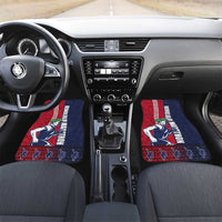 Honolulu Running 2024 Car Mats Marathon Competition Hula Runner and Kakau Art Tattoo LT03 Set 2pcs - Front Blue - Polynesian Pride