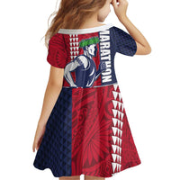 Honolulu Running 2024 Family Matching Puletasi and Hawaiian Shirt Marathon Competition Hula Runner and Kakau Art Tattoo