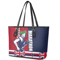 Honolulu Running 2024 Leather Tote Bag Marathon Competition Hula Runner and Kakau Art Tattoo LT03 - Polynesian Pride