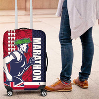 Honolulu Running 2024 Luggage Cover Marathon Competition Hula Runner and Kakau Art Tattoo