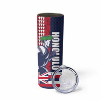 Honolulu Running 2024 Skinny Tumbler Marathon Competition Hula Runner and Kakau Art Tattoo