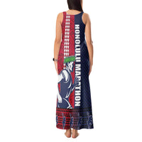 Honolulu Running 2024 Tank Maxi Dress Marathon Competition Hula Runner and Kakau Art Tattoo LT03 - Polynesian Pride