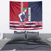 Honolulu Running 2024 Tapestry Marathon Competition Hula Runner and Kakau Art Tattoo