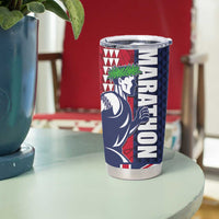 Honolulu Running 2024 Tumbler Cup Marathon Competition Hula Runner and Kakau Art Tattoo LT03 - Polynesian Pride
