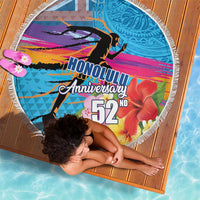 Honolulu Anniversary 52nd Running Beach Blanket Marathon Competition Kakau Pattern Blue Color LT03 - Polynesian Pride