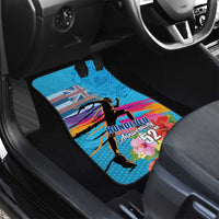Honolulu Anniversary 52nd Running Car Mats Marathon Competition Kakau Pattern Blue Color LT03 - Polynesian Pride