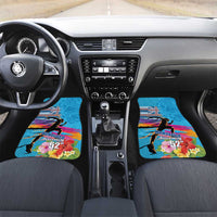 Honolulu Anniversary 52nd Running Car Mats Marathon Competition Kakau Pattern Blue Color LT03 Set 2pcs - Front Blue - Polynesian Pride