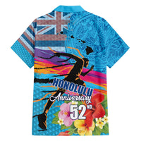 Honolulu Anniversary 52nd Running Hawaiian Shirt Marathon Competition Kakau Pattern Blue Color LT03 - Polynesian Pride