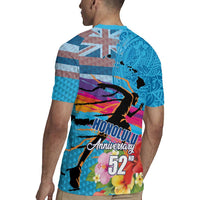 Honolulu Anniversary 52nd Running Rugby Jersey Marathon Competition Kakau Pattern Blue Color LT03 - Polynesian Pride