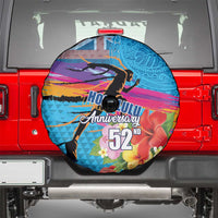 Honolulu Anniversary 52nd Running Spare Tire Cover Marathon Competition Kakau Pattern Blue Color LT03 - Polynesian Pride
