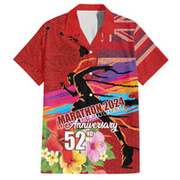 Honolulu Anniversary 52nd Running Hawaiian Shirt Marathon Competition Kakau Pattern Red Color LT03 Red - Polynesian Pride