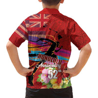 Honolulu Anniversary 52nd Running Hawaiian Shirt Marathon Competition Kakau Pattern Red Color LT03 - Polynesian Pride