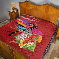 Honolulu Anniversary 52nd Running Quilt Marathon Competition Kakau Pattern Red Color