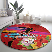 Honolulu Anniversary 52nd Running Round Carpet Marathon Competition Kakau Pattern Red Color