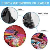 Honolulu Anniversary 52nd Running Spare Tire Cover Marathon Competition Kakau Pattern Red Color LT03 - Polynesian Pride