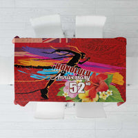 Honolulu Anniversary 52nd Running Tablecloth Marathon Competition Kakau Pattern Red Color LT03 Red - Polynesian Pride