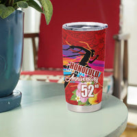 Honolulu Anniversary 52nd Running Tumbler Cup Marathon Competition Kakau Pattern Red Color LT03 - Polynesian Pride