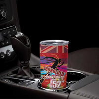 Honolulu Anniversary 52nd Running Tumbler Cup Marathon Competition Kakau Pattern Red Color LT03 - Polynesian Pride