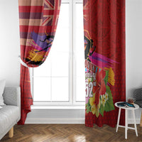 Honolulu Anniversary 52nd Running Window Curtain Marathon Competition Kakau Pattern Red Color LT03 - Polynesian Pride