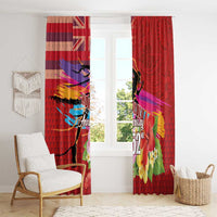 Honolulu Anniversary 52nd Running Window Curtain Marathon Competition Kakau Pattern Red Color LT03 - Polynesian Pride