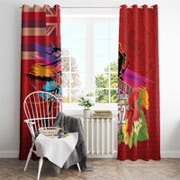 Honolulu Anniversary 52nd Running Window Curtain Marathon Competition Kakau Pattern Red Color LT03 - Polynesian Pride