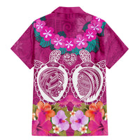 Polynesian Valentine Day Family Matching Mermaid Dress and Hawaiian Shirt Love Couple Turtle Maori Hibiscus Pink LT03 - Polynesian Pride