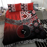 Personalised Aotearoa and Tonga Together Bedding Set Manaia and Tongan Tribal Cross - Taniko and Ngatu Art Tattoo