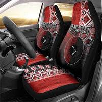 Personalised Aotearoa and Tonga Together Car Seat Cover Manaia and Tongan Tribal Cross - Taniko and Ngatu Art Tattoo