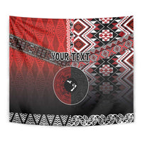 Personalised Aotearoa and Tonga Together Tapestry Manaia and Tongan Tribal Cross - Taniko and Ngatu Art Tattoo