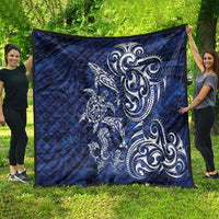 New Zealand Connecting with Seas Quilt Maori Tribal and Sea Animals Tattoo - White Glass Style
