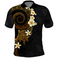 Polynesian Spiral Tribal Tattoo Polo Shirt Golden Color