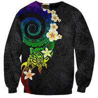 Polynesian Spiral Tribal Tattoo Sweatshirt Fanciful Color LT03 Unisex Black - Polynesian Pride