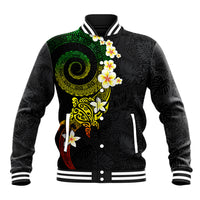 Polynesian Spiral Tribal Tattoo Baseball Jacket Reggae Color LT03 Unisex Reggae - Polynesian Pride