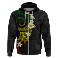 Polynesian Spiral Tribal Tattoo Hoodie Reggae Color LT03 Zip Hoodie Reggae - Polynesian Pride