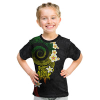 Polynesian Spiral Tribal Tattoo Kid T Shirt Reggae Color