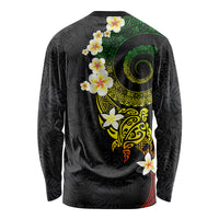 Polynesian Spiral Tribal Tattoo Long Sleeve Shirt Reggae Color