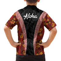 Hawaii Lei and Hibiscus Flowers Tribal Hawaiian Shirt Patchwork Abstract Vintage LT03 - Polynesian Pride