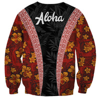 Hawaii Lei and Hibiscus Flowers Tribal Sweatshirt Patchwork Abstract Vintage LT03 - Polynesian Pride