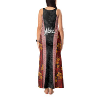 Hawaii Lei and Hibiscus Flowers Tribal Tank Maxi Dress Patchwork Abstract Vintage LT03 - Polynesian Pride