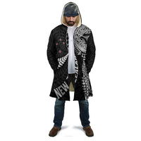 Aotearoa Volleyball Custom Cloak Silver Ferns and Maori Tribal Black LT03 - Polynesian Pride
