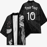 Aotearoa Volleyball Custom Kimono Silver Ferns and Maori Tribal Black LT03 - Polynesian Pride